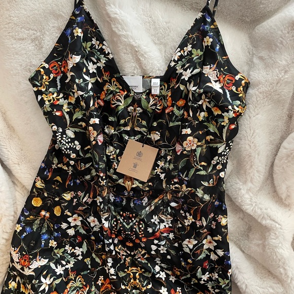 BURBERRY MARIS FLORAL SILK SLIP DRESS BLACK 
Size 10 us - Picture 4 of 5